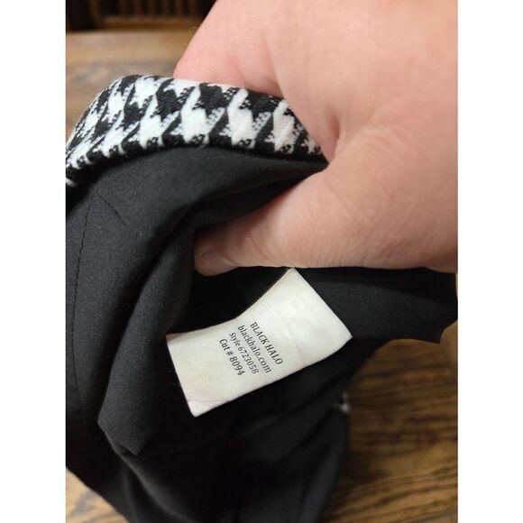 Black Halo By Laurel Berman Jackie O Sheath Dress BLACK WHITE COMBO sz 14 - Picture 4 of 5